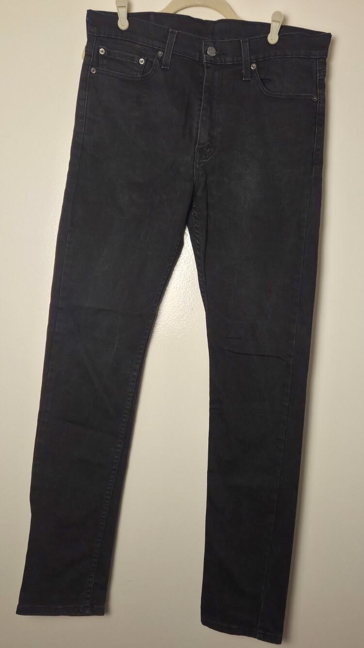 Levis 510 33x34 Black Denim Stretch Skinny Jeans Red Tab Comfort Pants (34x33)